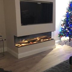 Three-Sided Electric Fire  Ideal for Media Wall