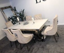 Marble Kitchen Dining Table With 6 Chairs