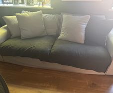 Pair 3 and 2 seat matching sofas (one is a sofa bed)