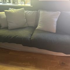 Pair 3 and 2 seat matching sofas (one is a sofa bed)