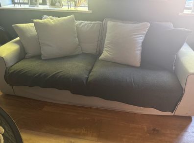 Pair 3 and 2 seat matching sofas (one is a sofa bed)