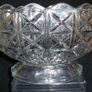 Vintage Large Italian Oval Flint Glass Pedestal Footed Bowl 10inch Image 4