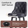 Bar Stools Set of 2, Waterproof PU Leather Bar Stool, 360 Rotating Breakfast Bar Stools with Footrest, Seat Height 66.5 cm, Load Capacity 150 kg, Black Image 5