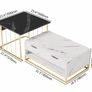 Modern Coffee Table Set of 2 with Drawers & Shelves in Black & White Image 5