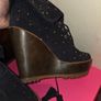 Mulberry Ink Blue Studded Wedges Size 41 Image 10