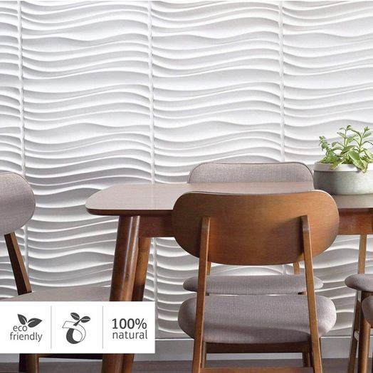 Wall Decor - Eco Friendly 3D Wall Panels / 3D Decorative Wall Tiles - Dutch Design - 100 Percent Natural 3D Wallpaper  50x50 cm  12 Panels