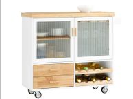 main image for ad Kitchen Island portable With Wine Glass Holder Kitchen Cabinet