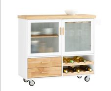 Kitchen Island portable With Wine Glass Holder Kitchen Cabinet