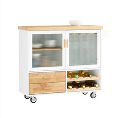 Kitchen Island portable With Wine Glass Holder Kitchen Cabinet