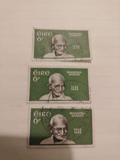 3 x 1969 Mahatma Ghandi 6p Commemorative stamps