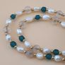 Vintage Himalayan Chain Link Tibetan Agate Dzi Beads With Pearls & Himalayan Quartz Necklace Image 4