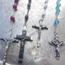 Vintage Catholic Rosary Beads, Glass Rosary, Wooden Rosary, Antique Rosary (15 each) Image 3