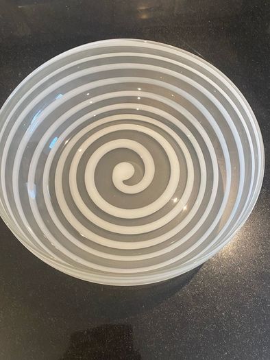 vintage mid century Leonardo Germany "Twist " Glass Bowl