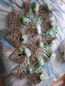 13 x Wicker Hear Decoartions