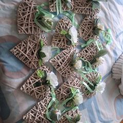 13 x Wicker Hear Decoartions