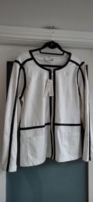 Inspired Style PU monochrome jacket Sz 16 UK - Bnwt Rrp 139.95