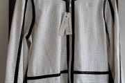 Inspired Style PU monochrome jacket Sz 16 UK - Bnwt Rrp 139.95