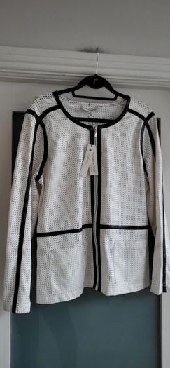 Inspired Style PU monochrome jacket Sz 16 UK - Bnwt Rrp 139.95