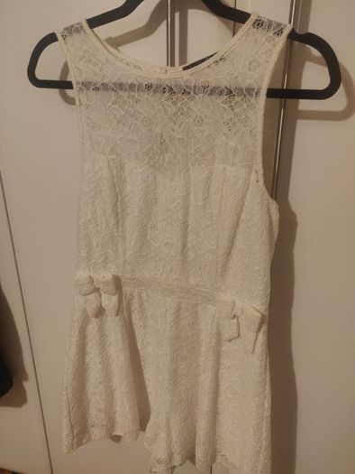 Atmosphere Cream Lace Playsuit with bows