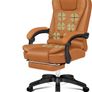 Executive Office Chair with 8 Point Massage & Seat Heated, Home PC Gaming Chairs with Footrest, High Back 150 Reclining Executive Desk Chair with Padded Armrest, PU Leather, Brown Image 9
