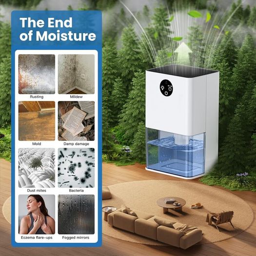 Dehumidifier for Home 22.5W  1800ML Electric Dehumidifiers 400ML/Day Auto Off 4/8H Timer Auto Defrost Ultra Quiet 7 Coloured LED Portable Dehumidifier for Drying Clothes Bedroom, Bathroom, Wardrobe, RV