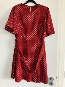 Karen Millen red polka dot dress