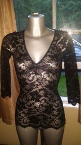 Brand new Asos black lace v-neck top size UK8 EUR36 Postage included