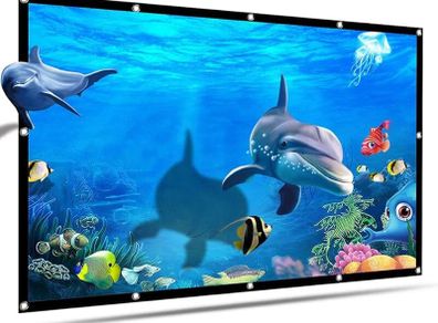 16:9 60 72 84 100 120 150 inch Projection Projector Screen Home Movie Manual Pull Down Wall Mounted