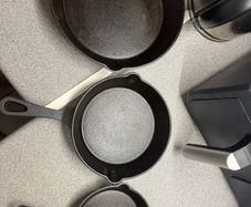 Set of cast iron pans