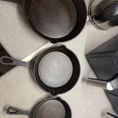 Set of cast iron pans