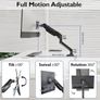 Single Arm Monitor Desk Mount for 13-32 inch Screen, Tilt, Swivel, Rotation, Ergonomic Gas Spring Monitor Stand with Cable Management, VESA 75/100mm Image 4
