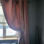 Dusky pink fully lined curtains with matching curtains Image 2