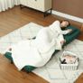 Folding armchair with bed function, foldable velvet-look recliner, adjustable backrest, up to 120 kg capacity, Dark green Image 5