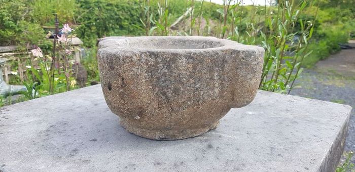 Antique limestone Mortar type vessel.