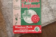 Programme Northern Ireland v England 1958