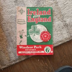Programme Northern Ireland v England 1958