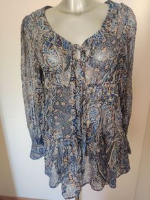 Stunning Navy/Gold Blouse Atmosphere size UK14 EU42 Postage included