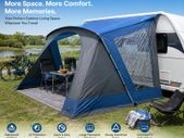 Caravan Sun Canopy Awning Aluminium Poles 2 Side Windows