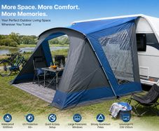 Caravan Sun Canopy Awning Aluminium Poles 2 Side Windows