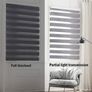 Day and Night Zebra Roller Blind Double Fabric Translucent or Blackout Vision Curtains for Window and Door with Aluminium Cassette(Grey 45x150) Image 2