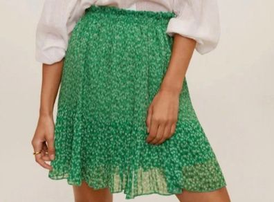 MANGO A-line pleated skirt MEDIUM