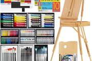 Deluxe All-in-one Art Painting Set with French Easel, 96 Paint Tubes, Paint Brushes Sets, Stretched Canvas &amp; Panels, Art Supplies for Acrylic, Oil, Watercolor &amp; Gouache Painting (FREE POSTAGE)