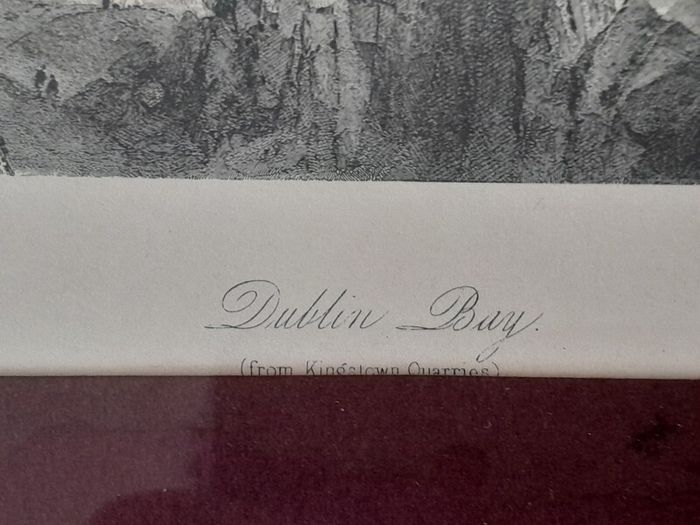 Old 19th C Framed Print of Dublin Bay
