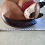 Large Hand Pinted And Carved Wooden Sleeping Cat. Image 2