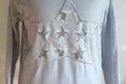 Sarah Tempest Ladies Cotton Top Sweater Grey With Star Motif Long Sleeves Payment by Paypal or Revolut