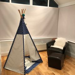 Kids teepee tent by Howa with mat blue stars window