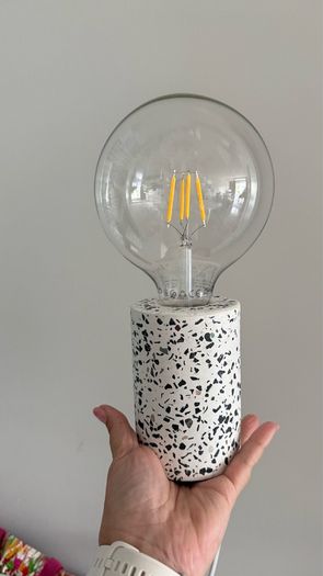 Stunning Terazzo Table Lamp with a Globe Bulb