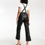 Never Fully Dressed PU vegan leather dungarees in black Image 5