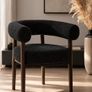 Puffy Boucle Dining Chair  Wide Beech Frame in Okapi Walnut Image 3