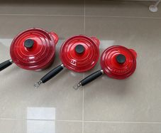 Le Creuset Cast Iron Saucepan Set 16cm, 18cm & 20cm